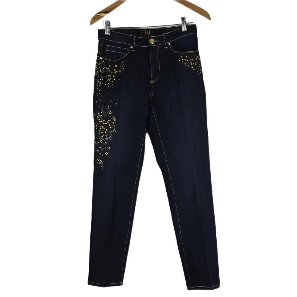 French Dressing Jeans - Women's Dark Blue Oliva Slim Leg Jeans Size 4